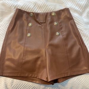 Brand New Brown Zara high waisted button shorts
